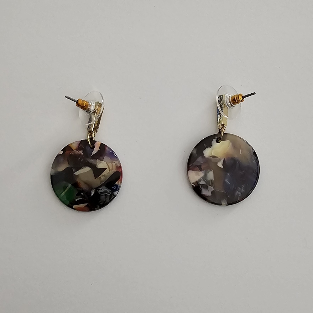 Resin Round Earrings Multicolor Fashion Jewelry
